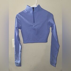 Balance Athletica Lavender Long Sleeve Quarter Zip-Up  Crop Top